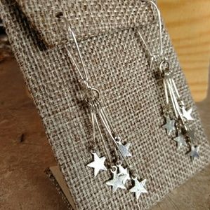 3/$20 STAR earrings silver dangle kidney wires